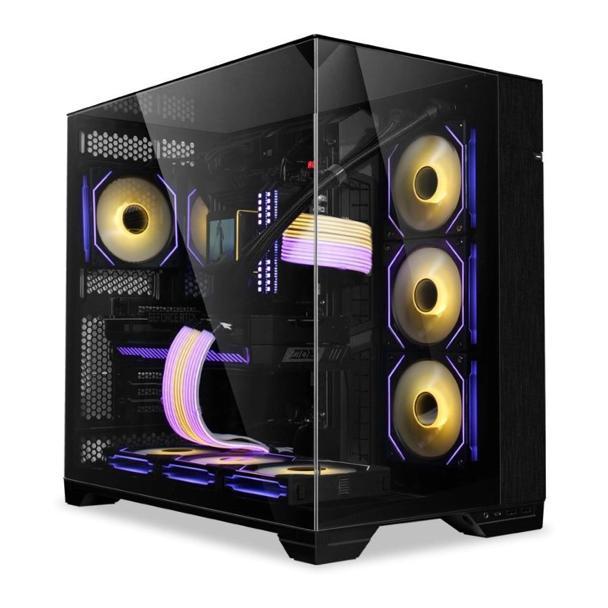 ANIGMA Pre-built Gaming PC Intel Core i7-14700K/B760 A GAMING WIFI Motherboard/64GB RAM/2TB SSD/GeForce RTX 4070 Ti SUPER 16GB/360mm LCD Display AIO RGB/6x 120mm ARGB Fans/850W PSU/Lian Li 011 Vision Case Black/Windows 11 Pro - Black