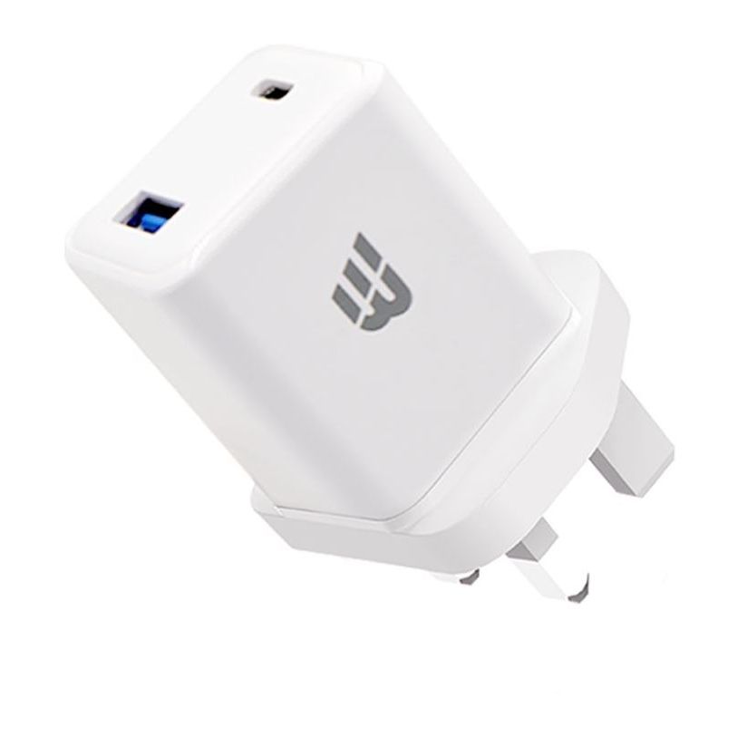 Baykron Wall Charger 20 W Type-C & Type A - White (UK)