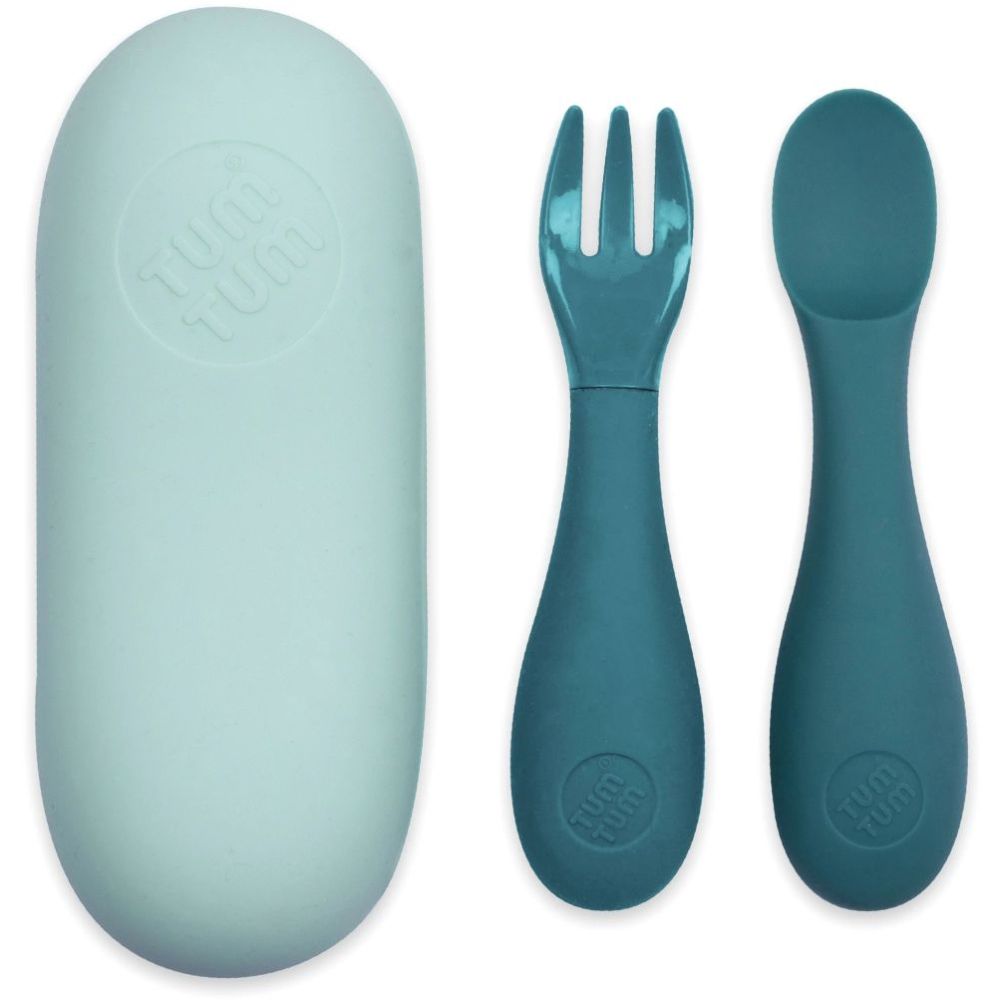 Tum Tum Baby Cutlery With Travel Case - Teal