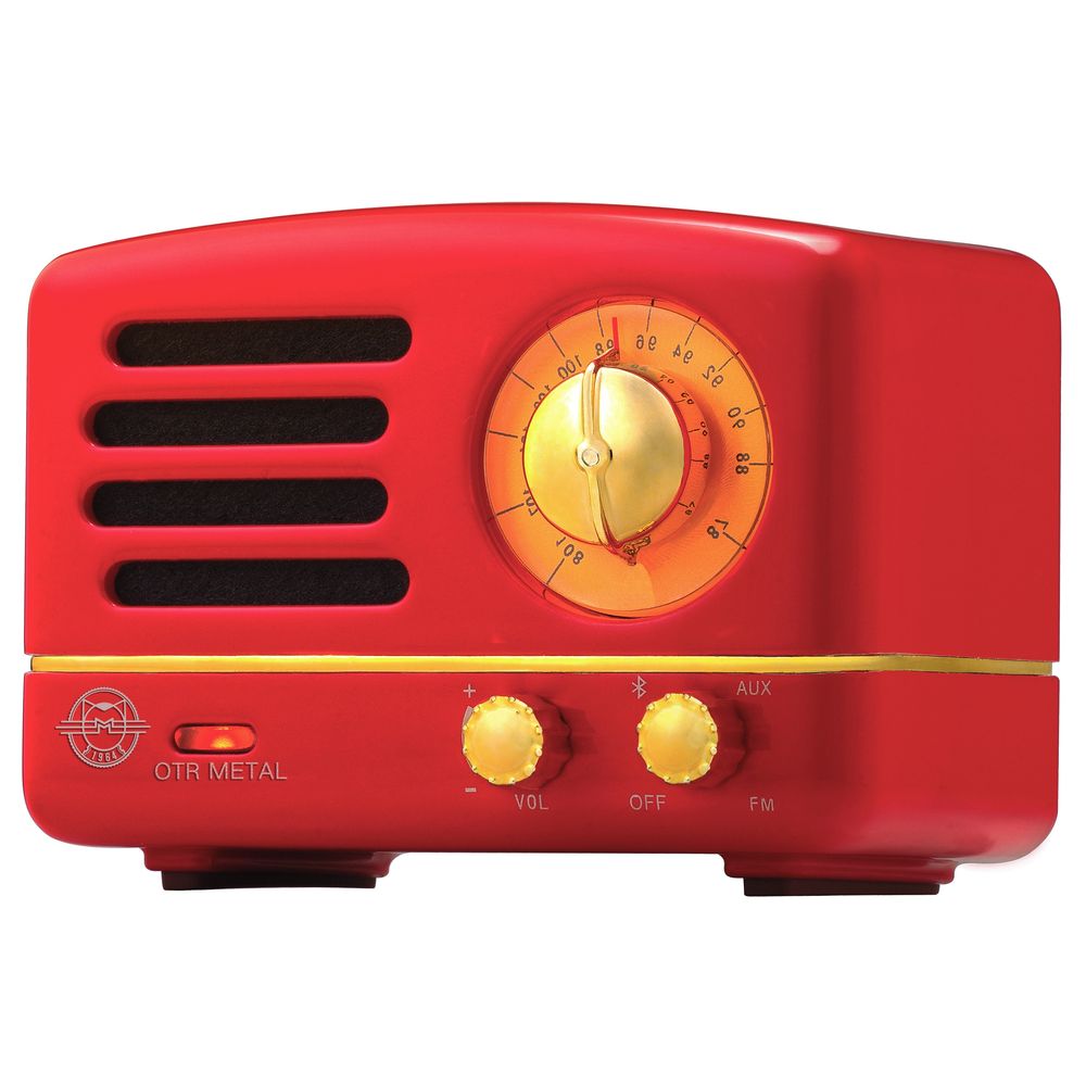 Muzen OTR Metal Wireless Portable FM Radio Bluetooth Speaker - Red