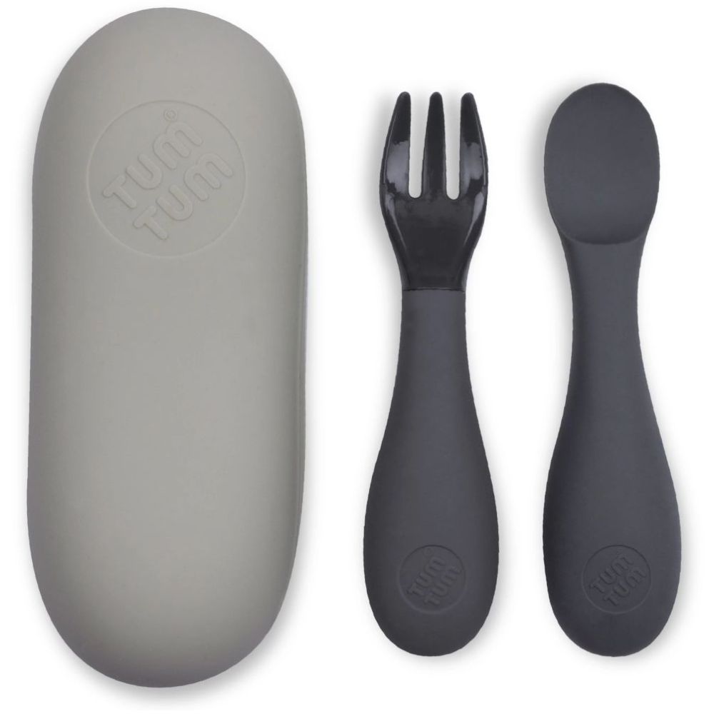 Tum Tum Baby Cutlery With Travel Case - Grey