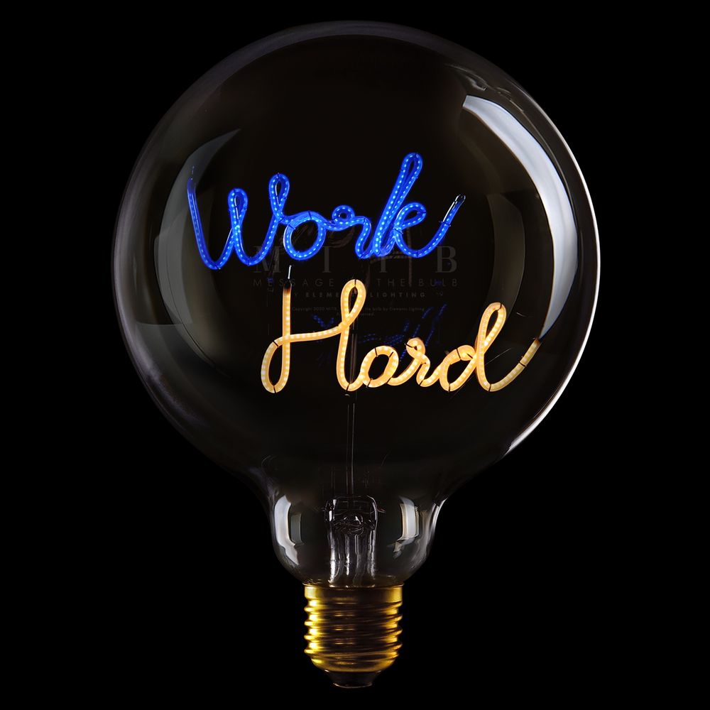 Message in the Bulb 904062BAX Work Hard LED Light Bulb (6 Volt) - Clear Glass - Blue & Amber Light