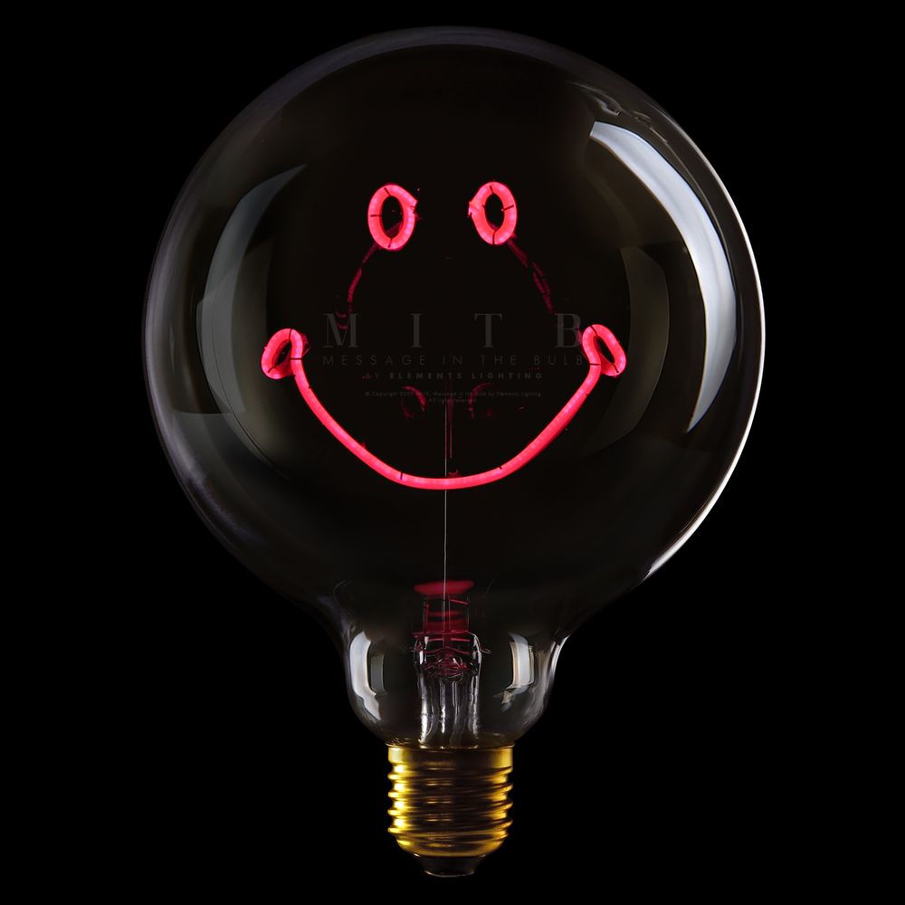 Message in the Bulb 904136Rx Smiley LED Light Bulb (6 Volt) - Clear Glass - Red Light