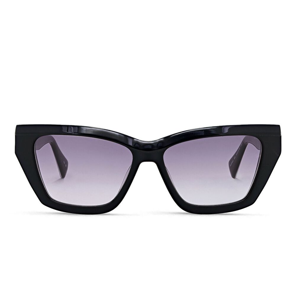 AllSaints Logo Cat-Eye Sunglasses - Black / Gradient Grey (192082001)