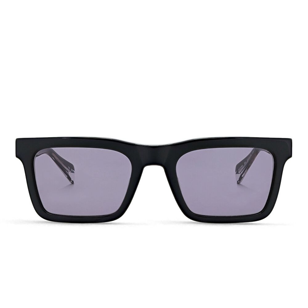 AllSaints Logo Rectangle Sunglasses - Black / Solid Grey (192080001)
