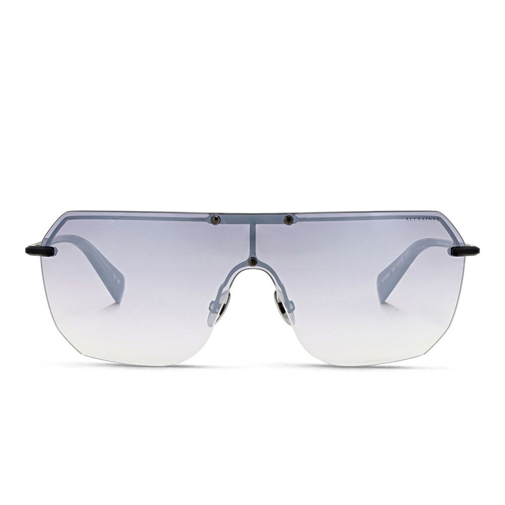 AllSaints Logo Rimless Aviator Sunglasses - Black / Grey (192084001)