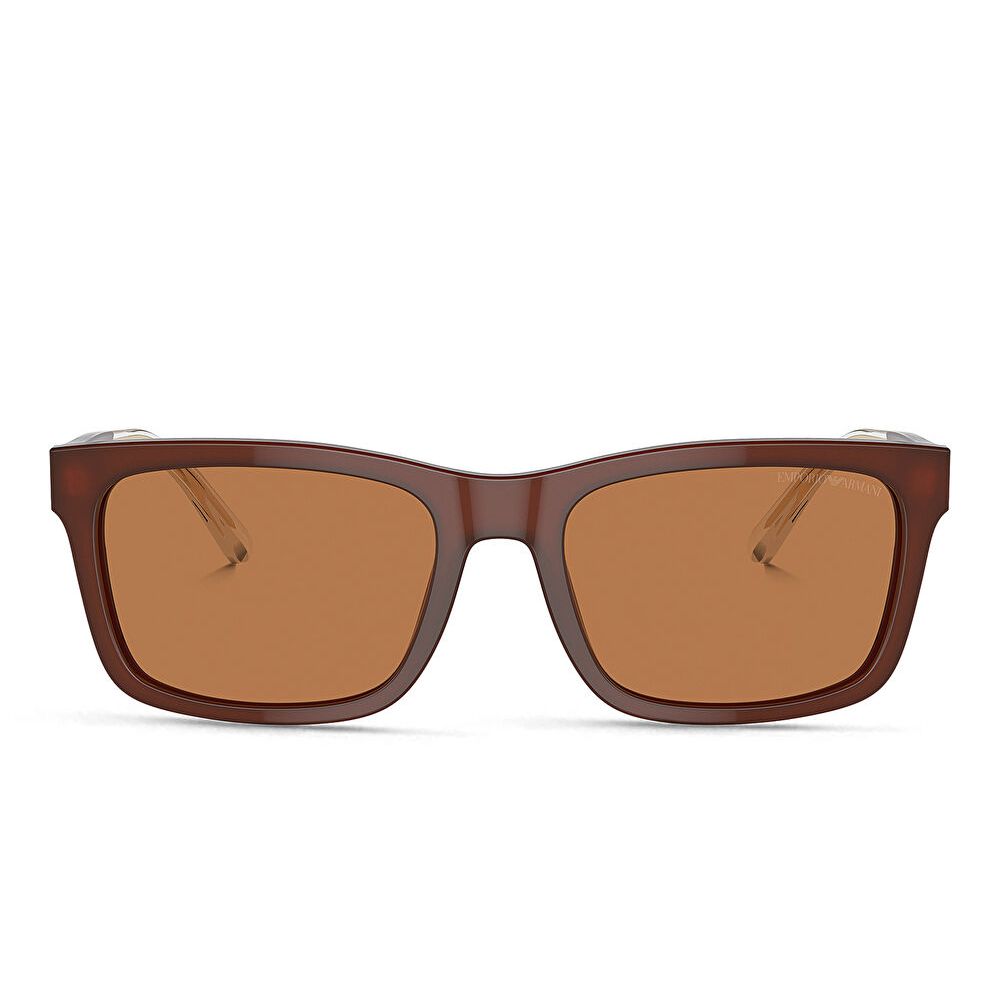 Emporio Armani Logo Rectangle Sunglasses - Brown / Brown (192504004)