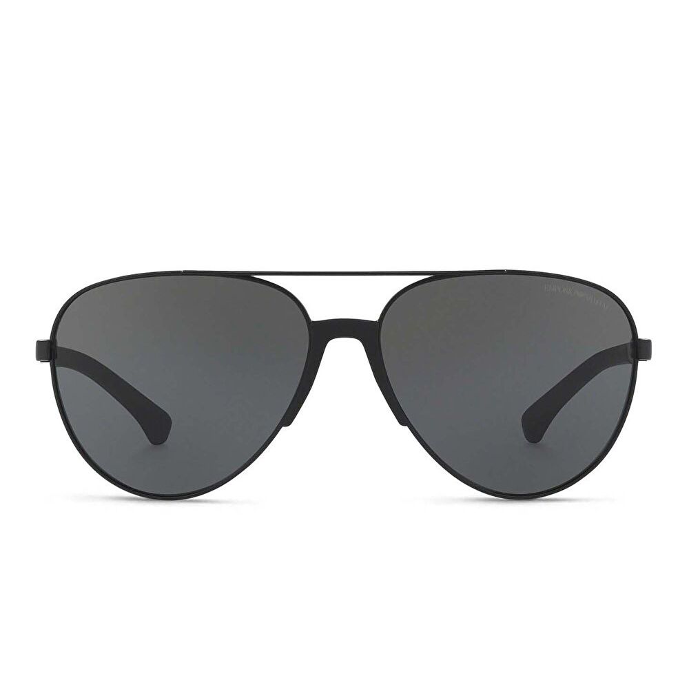 Emporio Armani Wide Aviator Sunglasses - Black / Grey (122958004)
