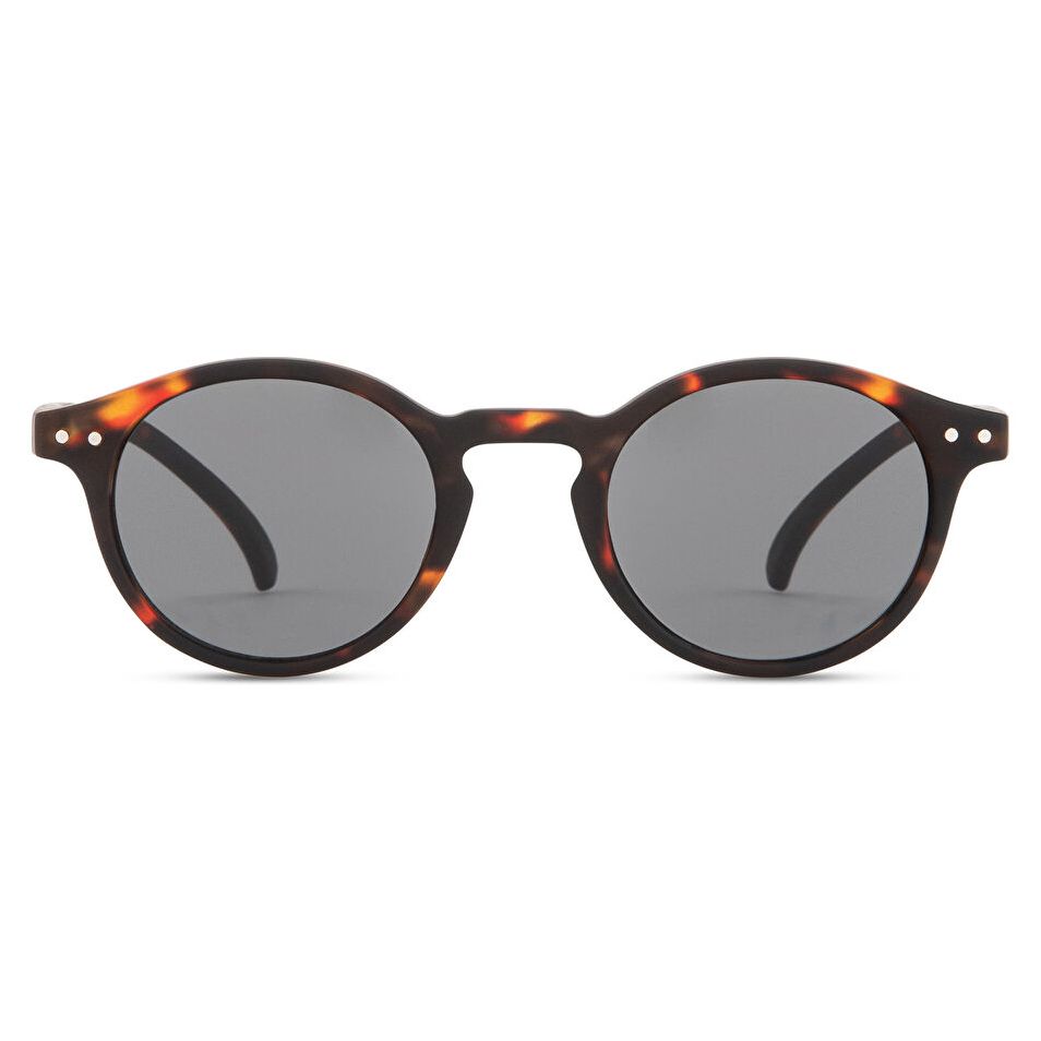 IZIPIZI Logo Unisex Round Sunglasses - Tortoise / Grey (192731005)
