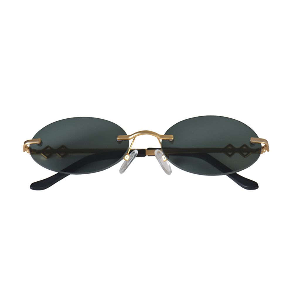 Karen Wazen Vicky Rimless Oval Sunglasses - Gold / Green (186533002)