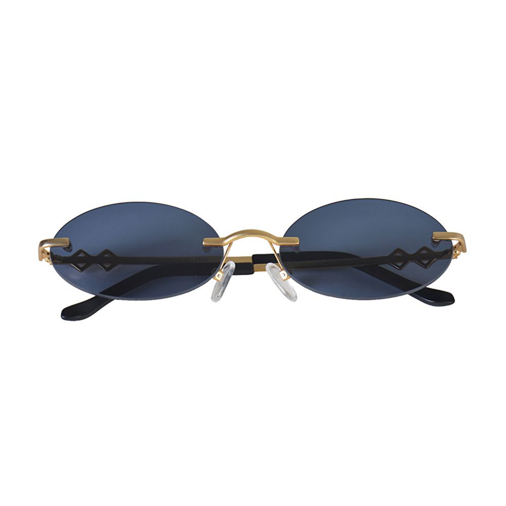 Karen Wazen Vicky Rimless Oval Sunglasses - Gold / Blue (186533001)
