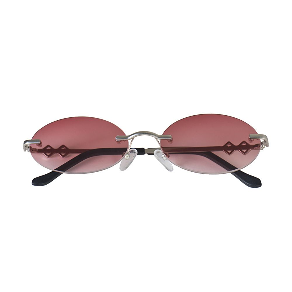 Karen Wazen Vicky Rimless Oval Sunglasses - Silver / Pink (186533003)
