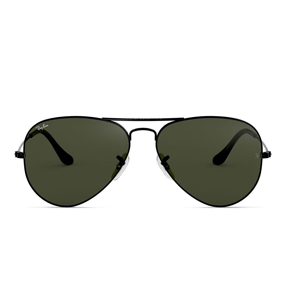 Ray-Ban Unisex Aviator Sunglasses - Black / Crystal Green (23308037)