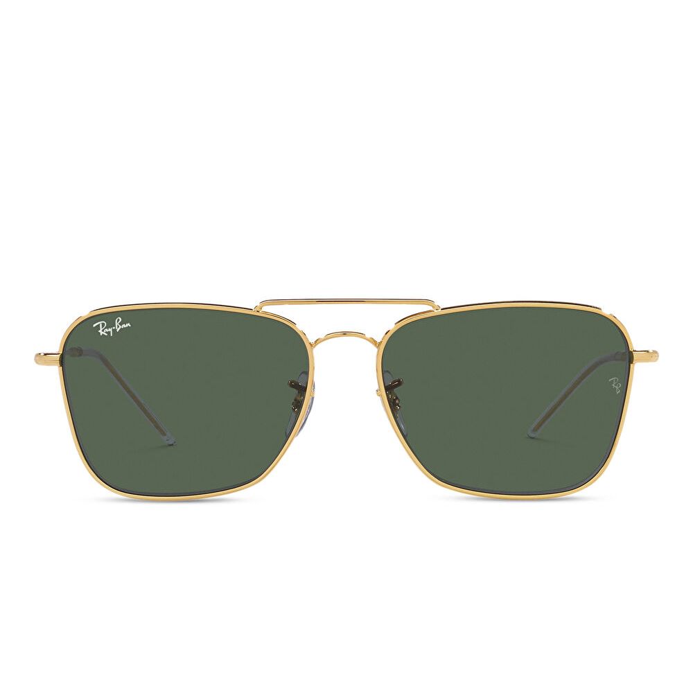 Ray-Ban Reverse Unisex Square Sunglasses - Gold / Dark Green (187582001)