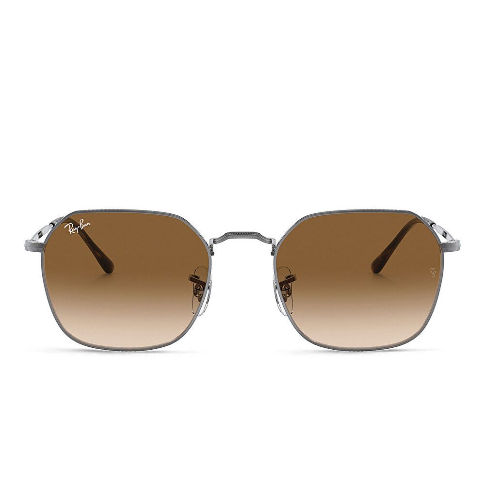 Ray-Ban Unisex Logo Irregular Sunglasses - Gunmetal / Clear Gradient Brown (182245003)