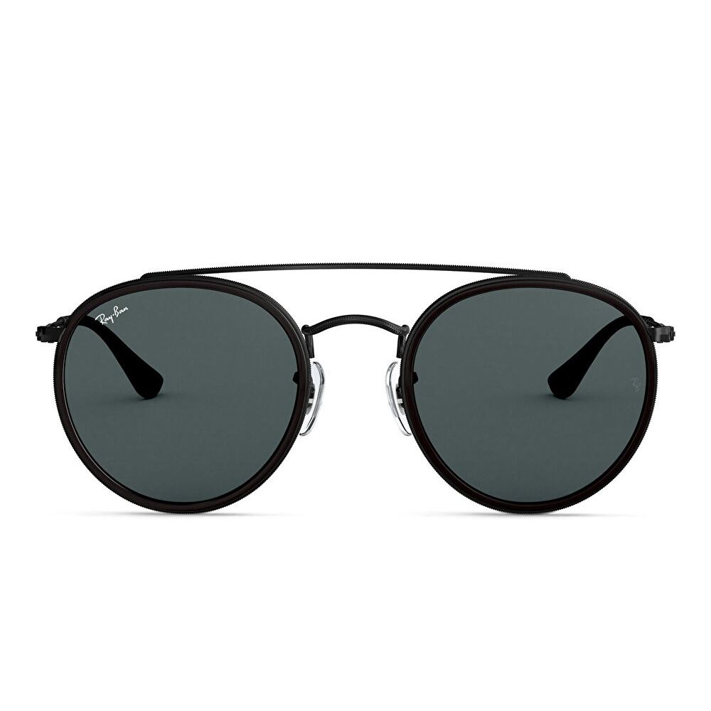 Ray-Ban Unisex Round Sunglasses - Black / Blue (117391007)