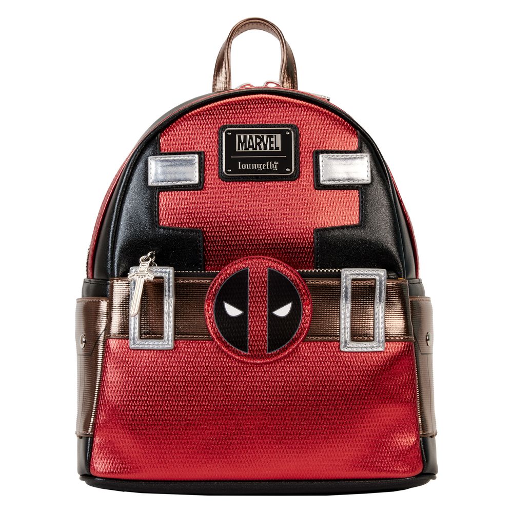 Loungefly Leather Marvel Deadpool Metallic Collection Cosplay Mini Backpack