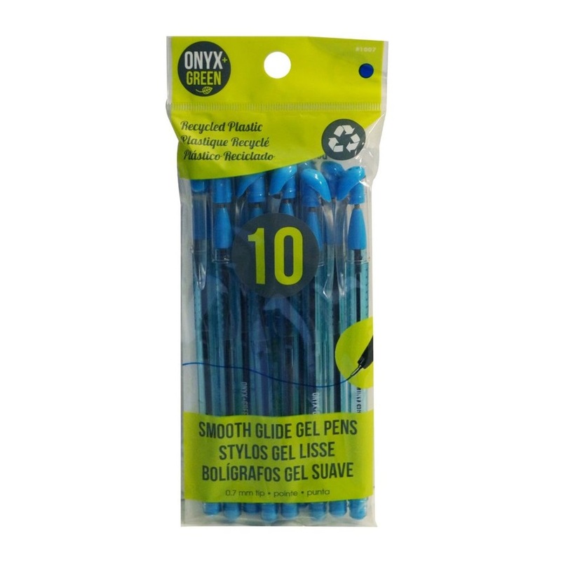 Onyx + Green Gel Pens Recycled PET Blue Ink (10 Pack)