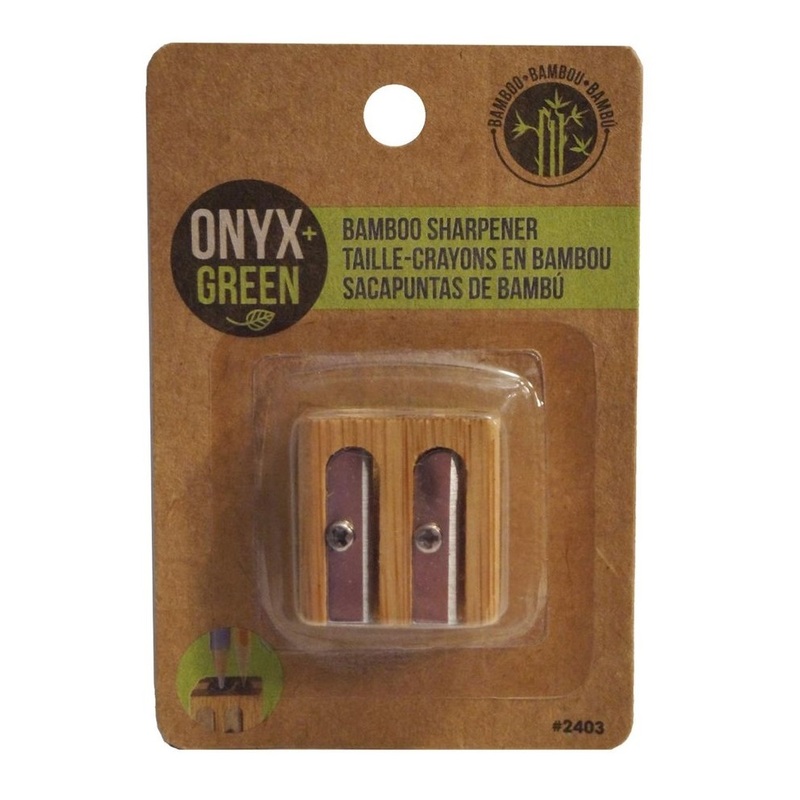 Onyx + Green Double Sharpener Bamboo