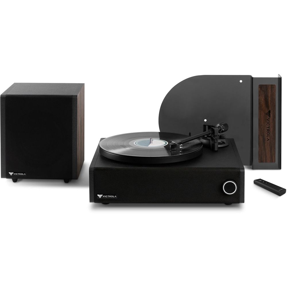 Victrola V1 Premium Turntable Soundbar System Bundle - Espresso (Subwoofer And Cleaning Kit Included)