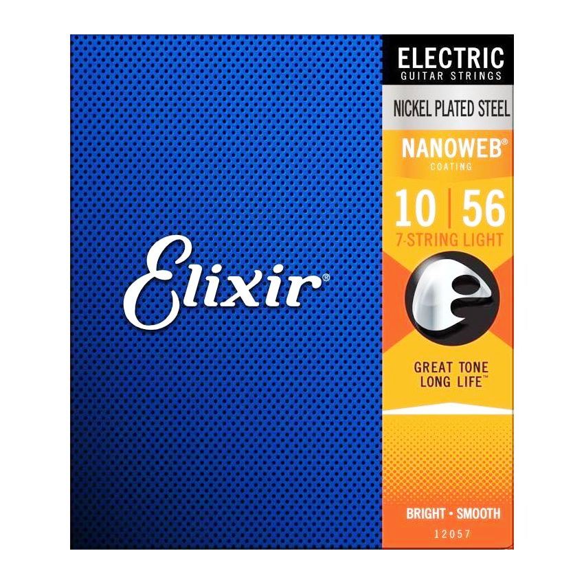 Elixir Electric Nickel Plated Steel 7 Guitar Strings with Nanoweb - Light .010 - .056