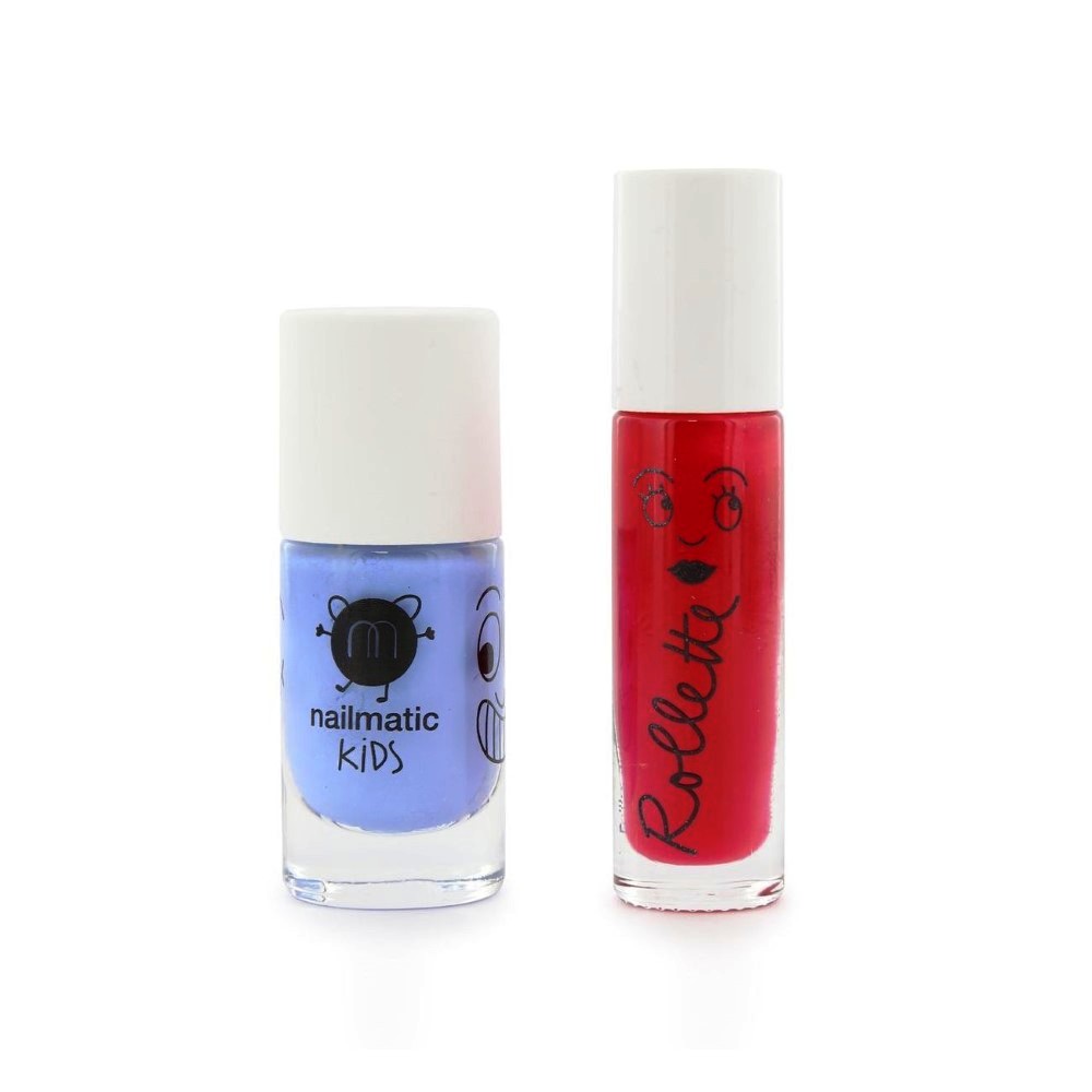 Nailmatic Kids Kids Cottage 1 Lip Gloss Cherry + 1 Water Based Nail Polish Gaston