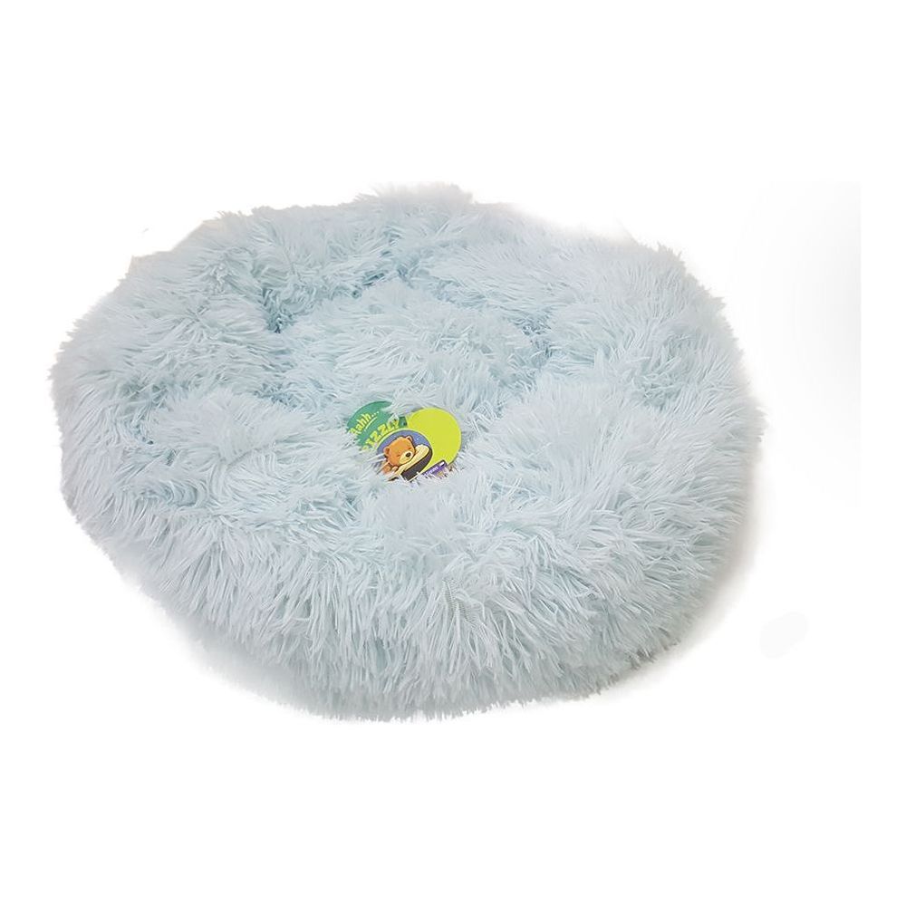 Nutrapet Grizzly Velor Plush Round Pet Bed Sky Blue Small - 50 x 15 cm