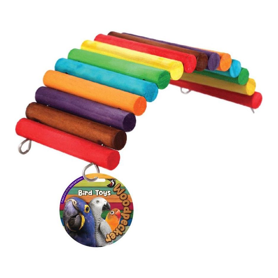 Nutrapet Woodpecker Bird Toy Rainbow Bridge 20 x 9.5 x 7 cm