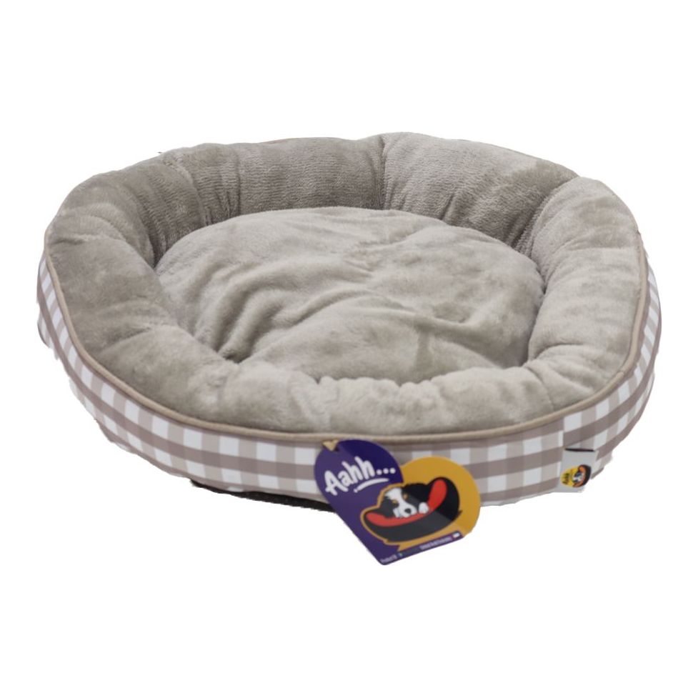 Nutrapet Aahh Dog Bed Snuggly L46 x W36 x H42 cm Flannel Beige Checkered