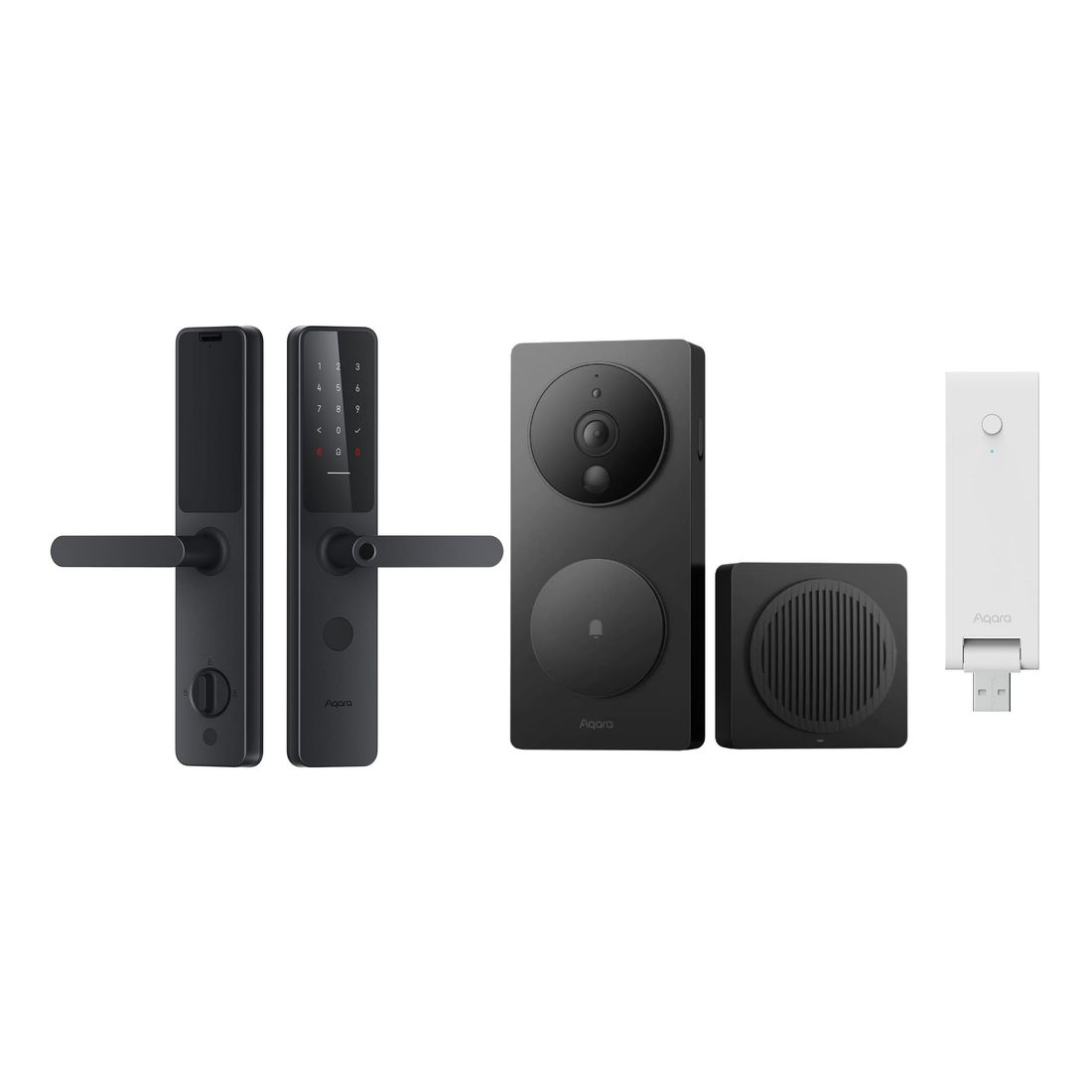 Aqara Smart Door Lock A100 Zigbee + Aqara Smart Video Doorbell G4 + Aqara Hub E1 (Bundle)