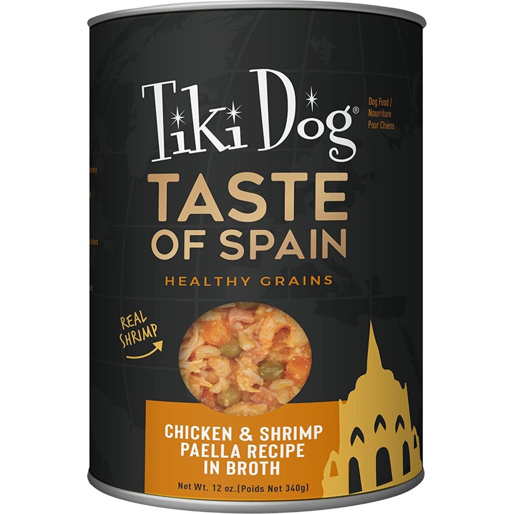 Tiki Dog Taste of Spain! Chicken & Shrimp Paella 12Oz Can