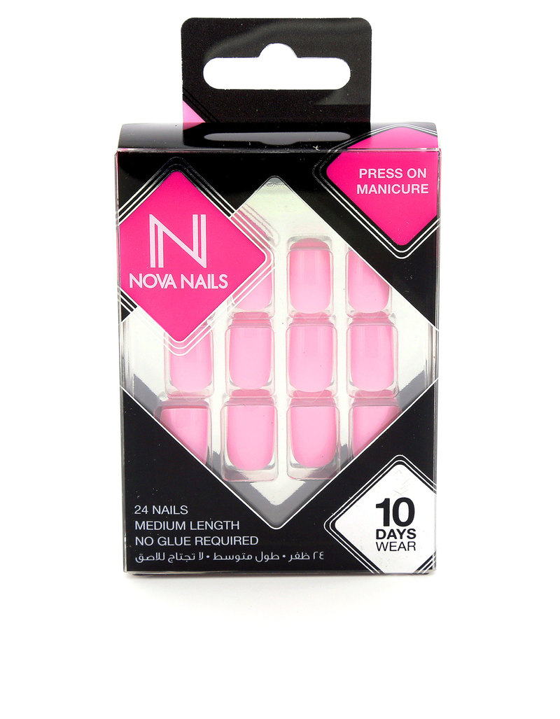 Nova Nails Press On Solid Baby Pink