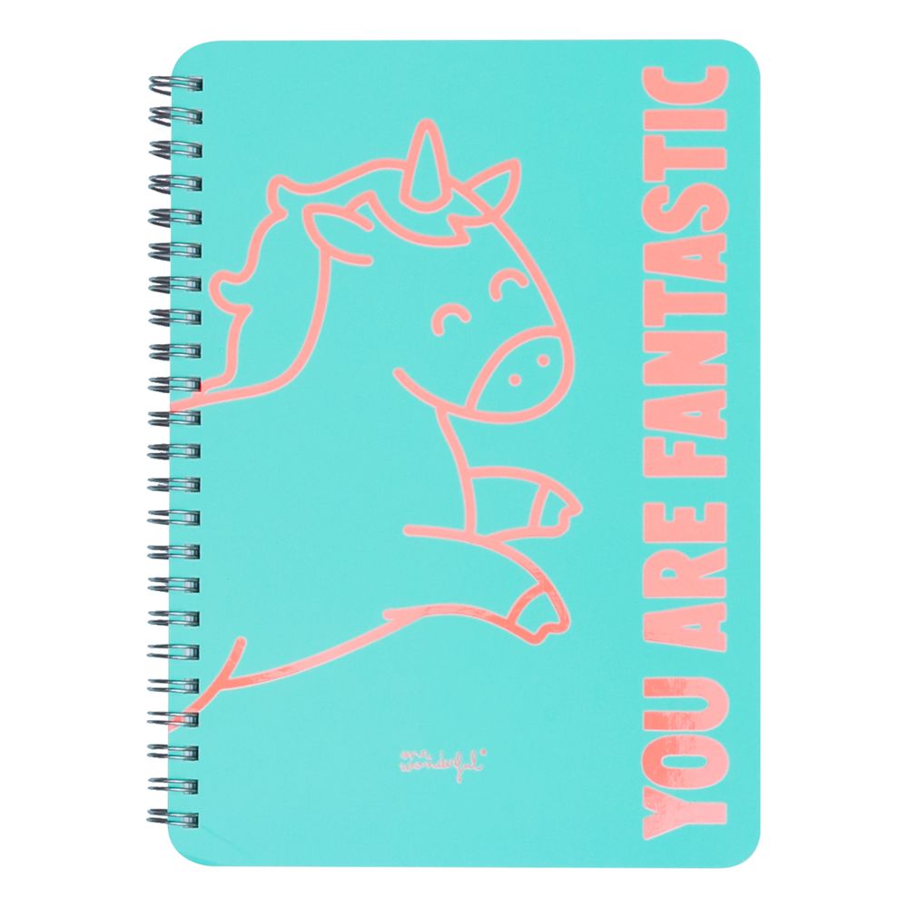 Mr. Wonderful A4 Notebook Unicorn Mint - You Are Fantastic