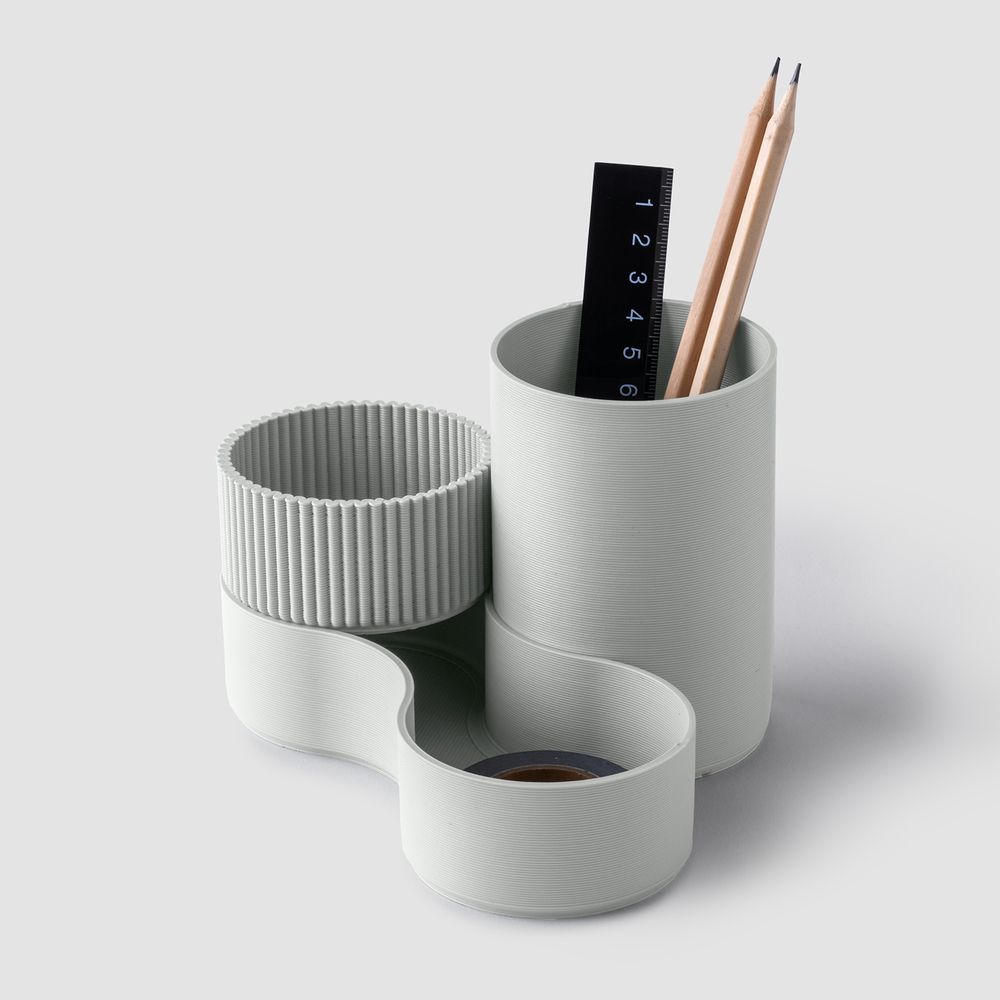 bFRIENDS Desk Pot Stationery Bin - Light Grey