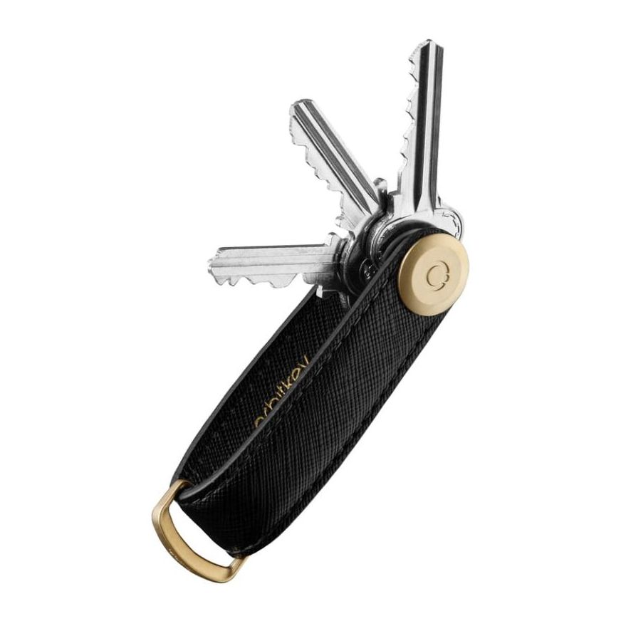 Orbitkey Saffiano Leather Keychain Liquorice Black