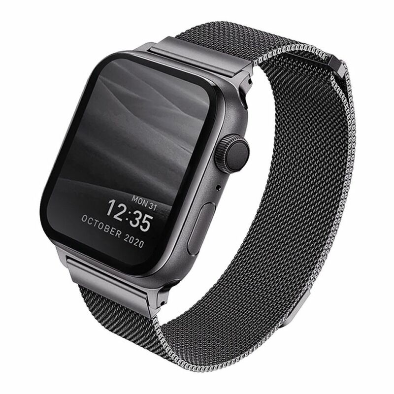 Uniq Dante 44/42mm Mesh Steel Strap Graphite for Apple Watch (Compatible with Apple Watch 42/44/45mm)