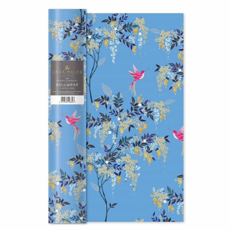 Sara Miller Blue Humming Bird Roll Wrap