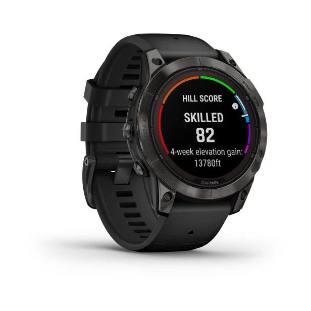 Garmin fenix 7 Pro - Sapphire Solar Edition Smartwatch - Carbon Grey DLC Titanium with Black Band (47mm)