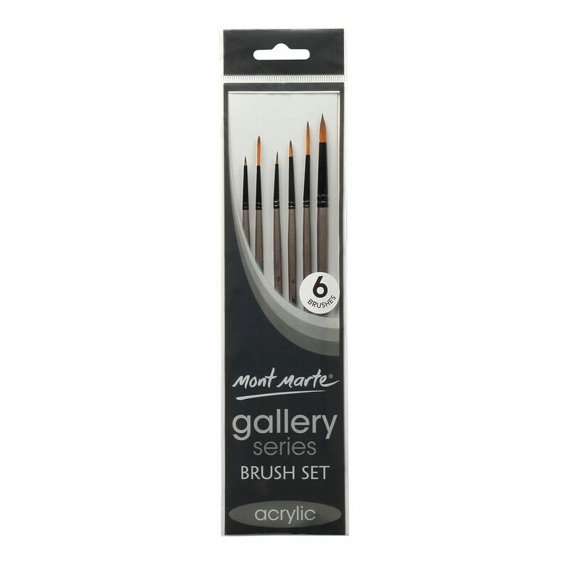 Mont Marte Gallery Series Brush Set Acrylic (Set of 6)