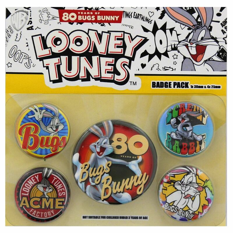 Pyramid International Looney Tunes Bugs Bunny 80th Anniversary Badge 10 x 12.5cm