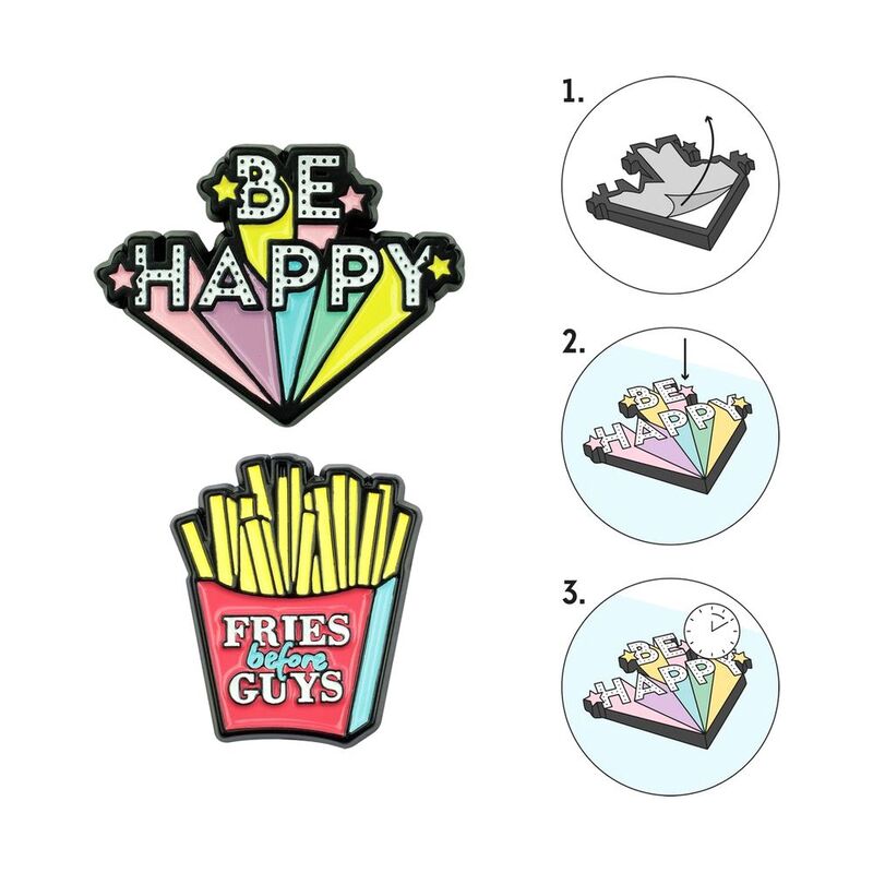 Legami Cutie - Metal Stickers - Be Happy Design 2 (Set of 2)