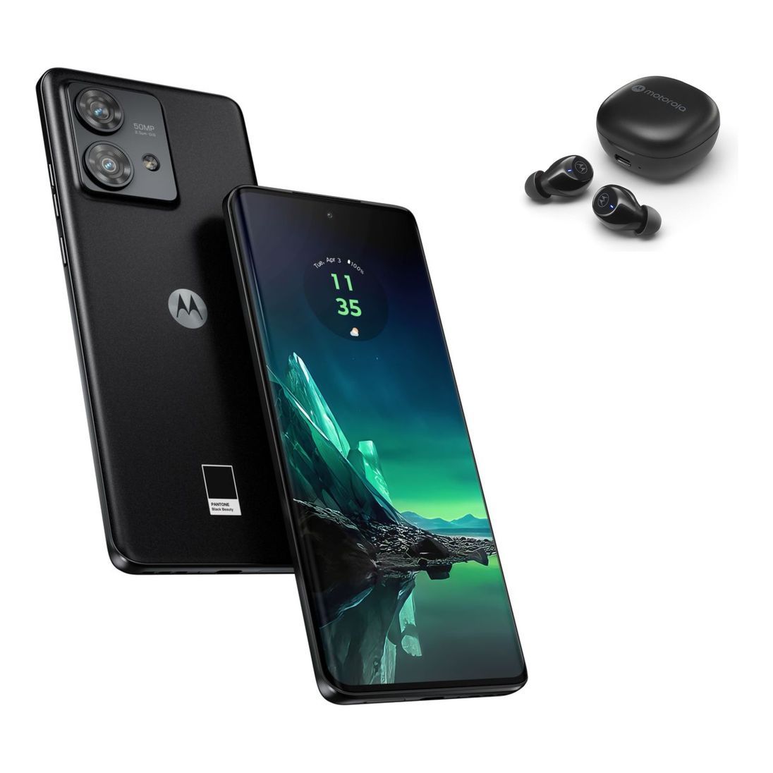 Motorola Edge 40 Neo 5G Smartphone 12GB/256GB - Black Beauty + Motorola buds 105 True Wireless Earbuds