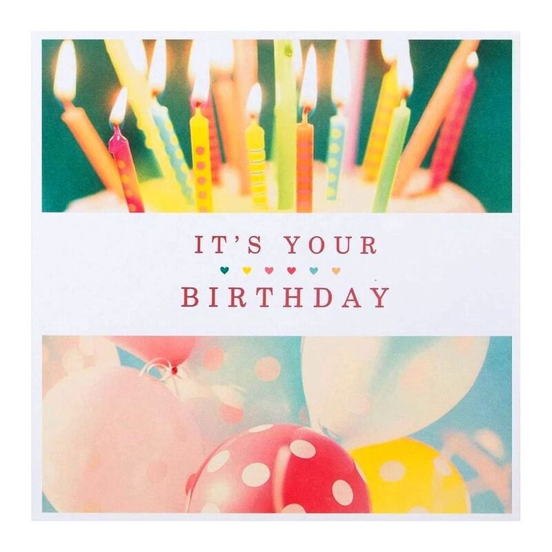 Hallmark Its Your Birthday Candles and Baloons Greetingcard (160 x 160mm)