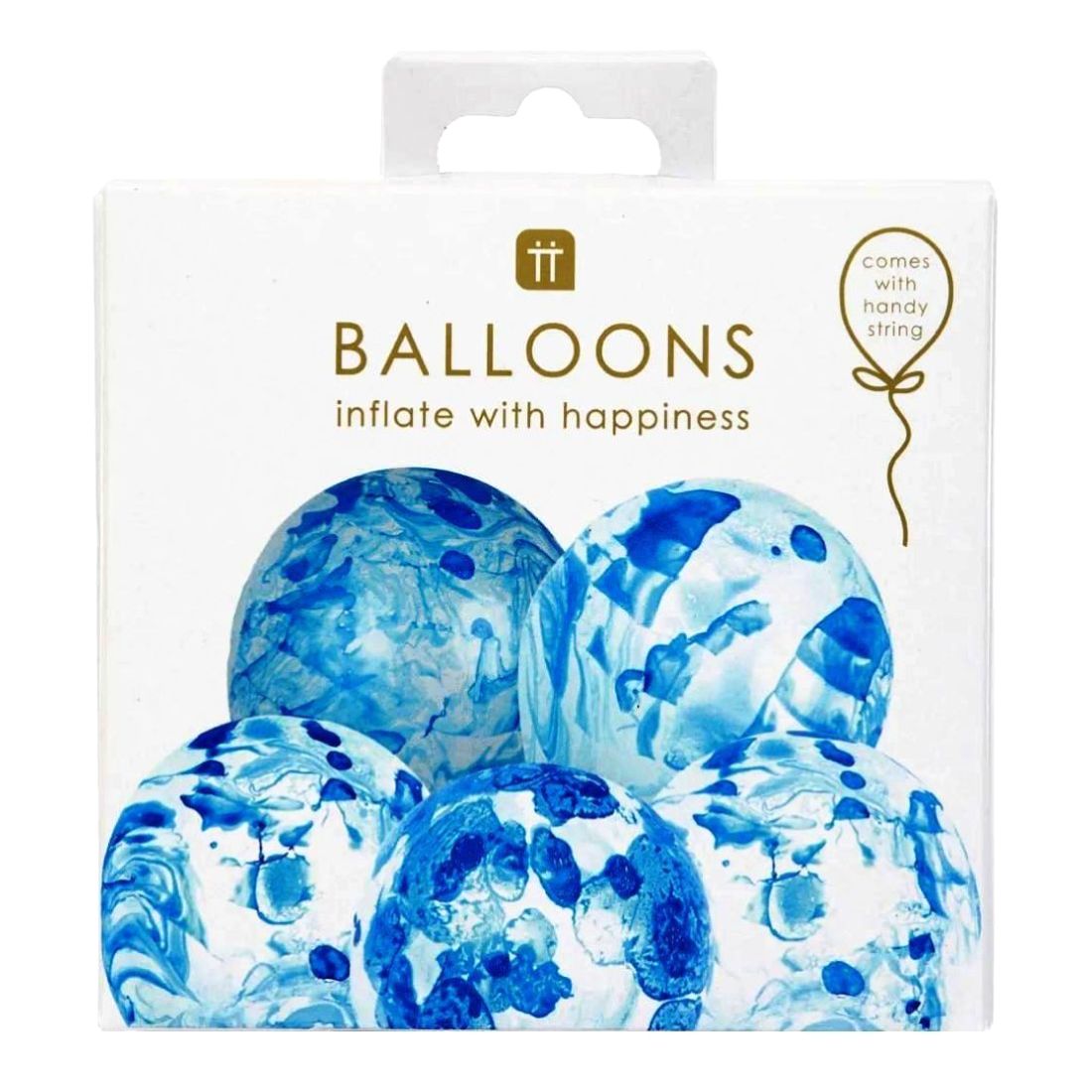 Talking Tables Marble Balloons Blue 30 cm (Pack of 5)