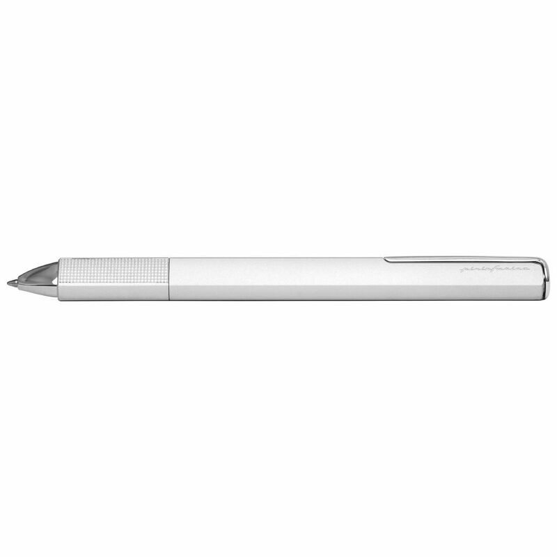 Pininfarina Segno PF One Ballpoint Silver Ballpoint Pen - Parker Style G2 Ballpoint Refill Black Ink