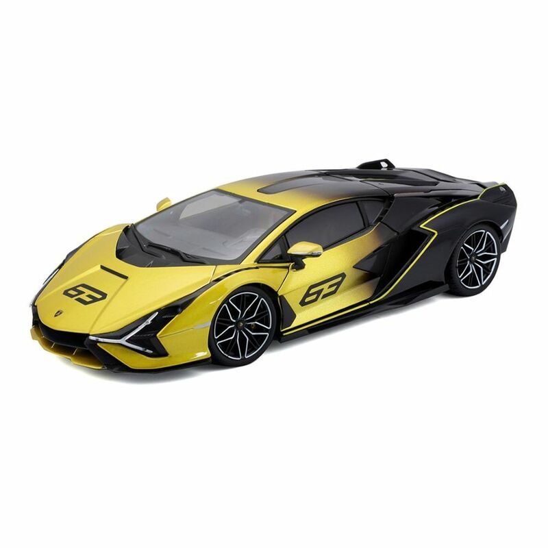 Bburago Lamborghini Sian 1.18 Fkp 37 Yellow Fade/Black Color Die-Cast Model