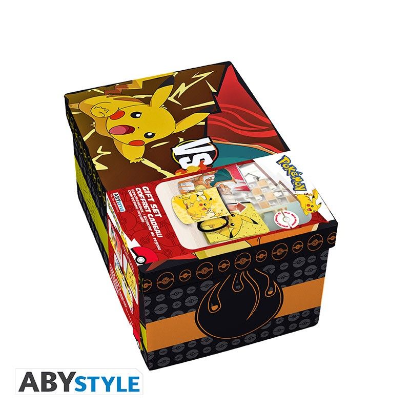 Abystyle Pokemon Gift Set Premium Pikachu Large Glass 400 ml + Heat Change Mug 460 ml+ A6 Notebook