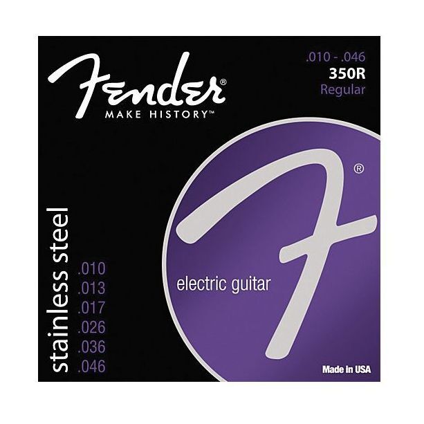 Fender 350R Electric Guitar Strings - Stainless Steel Ball-End (10-46 Gauge)
