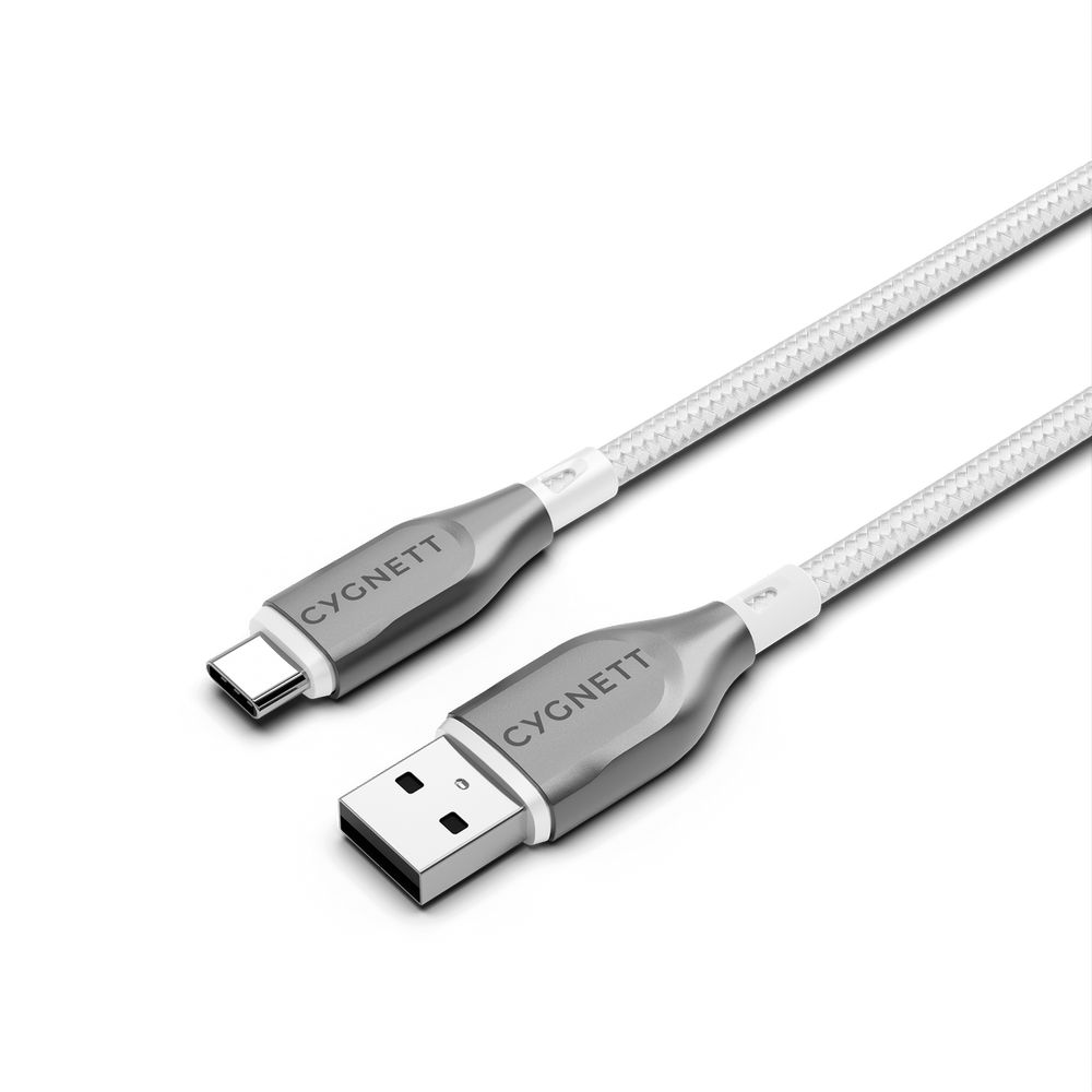 Cygnett Armoured USB-C To USB-A (USB 2.0) Cable 2m - White