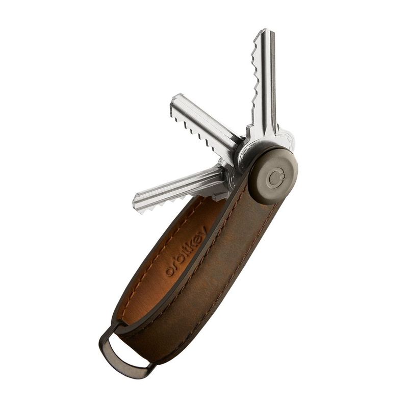 Orbitkey Crazy Horse Leather Oak Brown/Brown Keychain